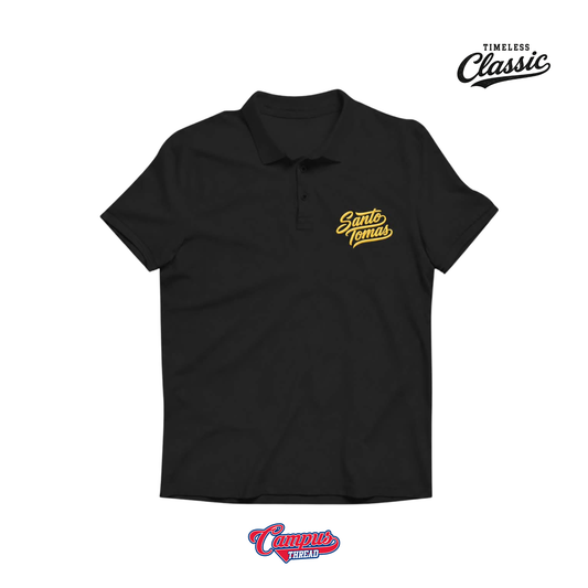 Santo Tomas Script Polo Shirt - Black